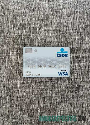 República Tcheca Ceskoslovenská Obchodní Banka Visa Cartão de Débito Foto Look Front amostra